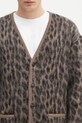 Μάλλινη ζακέτα Wacko Maria Leopard Heavy καφέ 24FW.WMK.KN10