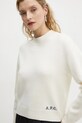 Вовняний светр A.P.C. pull esther бежевий WVBDK.F23373