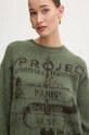 Odzież Y/Project sweter z domieszką moheru PARIS' BEST JACQUARD PULLOVER 206SW001 zielony