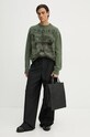 Y/Project sweter z domieszką moheru PARIS' BEST JACQUARD PULLOVER zielony 206SW001