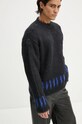 Μάλλινο πουλόβερ Sunnei RTWXKNW005 σκούρο μπλε AW24