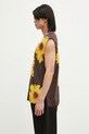 JW Anderson kamizelka wełniana Printed Vest KW1305.YN0008.685 brązowy AW24