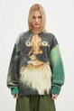 Vlněný svetr JW Anderson Printed Jumper KW1294.YN0373.540 zelená AW24