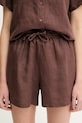 Ľanové šortky Samsoe Samsoe MAREN hnedá F23900001