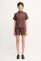 Ľanové šortky Samsoe Samsoe MAREN F23900001 hnedá