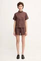 Samsoe Samsoe pantaloni scurți din in MAREN F23900001 maro