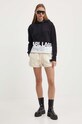 Къс панталон Karl Lagerfeld Jeans 245J1003 бежов AW24