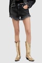 AllSaints pantaloni scurti din bumbac ASTRID FRAY W036EA negru AW25