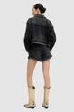 AllSaints szorty jeansowe bawełniane ASTRID FRAY W036EA czarny