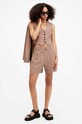 AllSaints szorty z domieszką lnu DERI LYN brązowy WT027Y