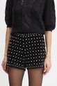 Twinset szorty welurowe czarny 242TT2242