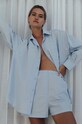MUUV. pantaloni scurti din bumbac DE BASE spodenki.DE.BASE albastru AW24