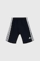 adidas szorty bawełniane dziecięce U 3SN SHO HY4717 granatowy AW24