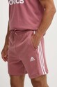 Бавовняні шорти adidas Essentials бавовна рожевий JG8492