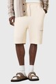 AllSaints pamut rövidnadrág UNDRGRND SWEATSHORT M002TC bézs SS25