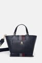 Τσάντα Tommy Hilfiger απομίμηση λείου δέρματος σκούρο μπλε AW0AW16708