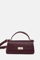 Kožna torba Patrizia Pepe bez uzorka bordo 8B0211.L001