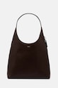 Coach leather handbag strapless brown CU044