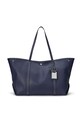 Δερμάτινη τσάντα Lauren Ralph Lauren λείο δέρμα σκούρο μπλε 431936094