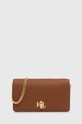 Lauren Ralph Lauren bőr borítéktáska nappa bőr barna 432942073