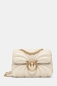 Kožna torba Pinko zrnata koža bijela 100039.A1EX