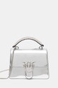 Pinko borsa a mano in pelle pelle fiore argento 100071.A1JD