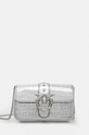 Кожаная сумочка Pinko кожа серебрянный 103838.A1W5