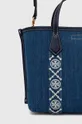 Tory Burch kézitáska Perry Denim Triple-Compartment Small textil, Műbőr