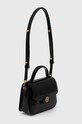Kožna torba Tory Burch Robinson Spazzolato Small 147467.001 crna AW24