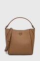 Δερμάτινη τσάντα Tory Burch McGraw Small λείο δέρμα καφέ 158500.227