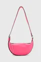 ροζ Δερμάτινη τσάντα AllSaints HALF MOON Γυναικεία