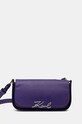 Шкіряна сумочка Karl Lagerfeld аплікація фіолетовий 245W3043