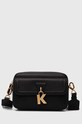 Karl Lagerfeld torebka skórzana nadruk czarny 245W3047