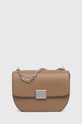 Kožená kabelka Karl Lagerfeld usňová koža hnedá 245W3057