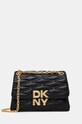 Kožená kabelka Dkny nášivka černá R433KG75