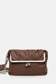 Δερμάτινη τσάντα Weekend Max Mara λείο δέρμα καφέ 2425516015600