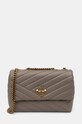 Tory Burch torebka skórzana Kira Chevron skóra licowa brązowy 90452.082