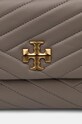 Tory Burch borsa a mano in pelle Kira Chevron 90452.082 marrone