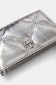 Accesorii Tory Burch portofel de piele Kira Metallic Diamond 158632.040 argintiu