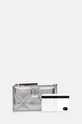 Tory Burch portofel de piele Kira Metallic Diamond argintiu 158632.040