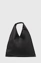 Kožená kabelka MM6 Maison Margiela usňová koža čierna S54WD0039.P4344