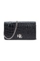 Кожена чанта Lauren Ralph Lauren гладка кожа черен 432951218