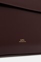 A.P.C. poșetă de piele sac virginie flap burgundia PXBRU.F61924