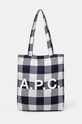 A.P.C. borsetta Tote Lou stampa all-over blu navy COGZX.M61442.IAK