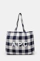 Τσάντα A.P.C. Shopping Diane εμπριμέ σκούρο μπλε COGZX.M61443.IAK