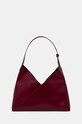 MM6 Maison Margiela leather handbag non-detachable strap maroon SB6WC0016.P7183