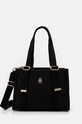 Kabelka Tommy Hilfiger jednofarebný čierna AW0AW16451