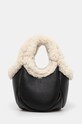 Kožená kabelka Coperni Shearling Mini Bucket Swipe Bag usňová koža čierna COPBA69840S