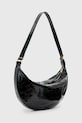 AllSaints poșetă de piele HALF MOON W020XZ negru SS25