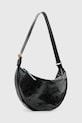Accesorii AllSaints poșetă de piele HALF MOON W020XZ negru